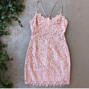 NBD Revolve All Me Pink Lace Mini Dress